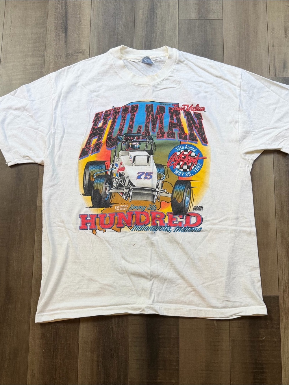 Vintage 1995 Hanes Hullman Hundred Midget Racing Made in USA Shirt XL Sprint Car